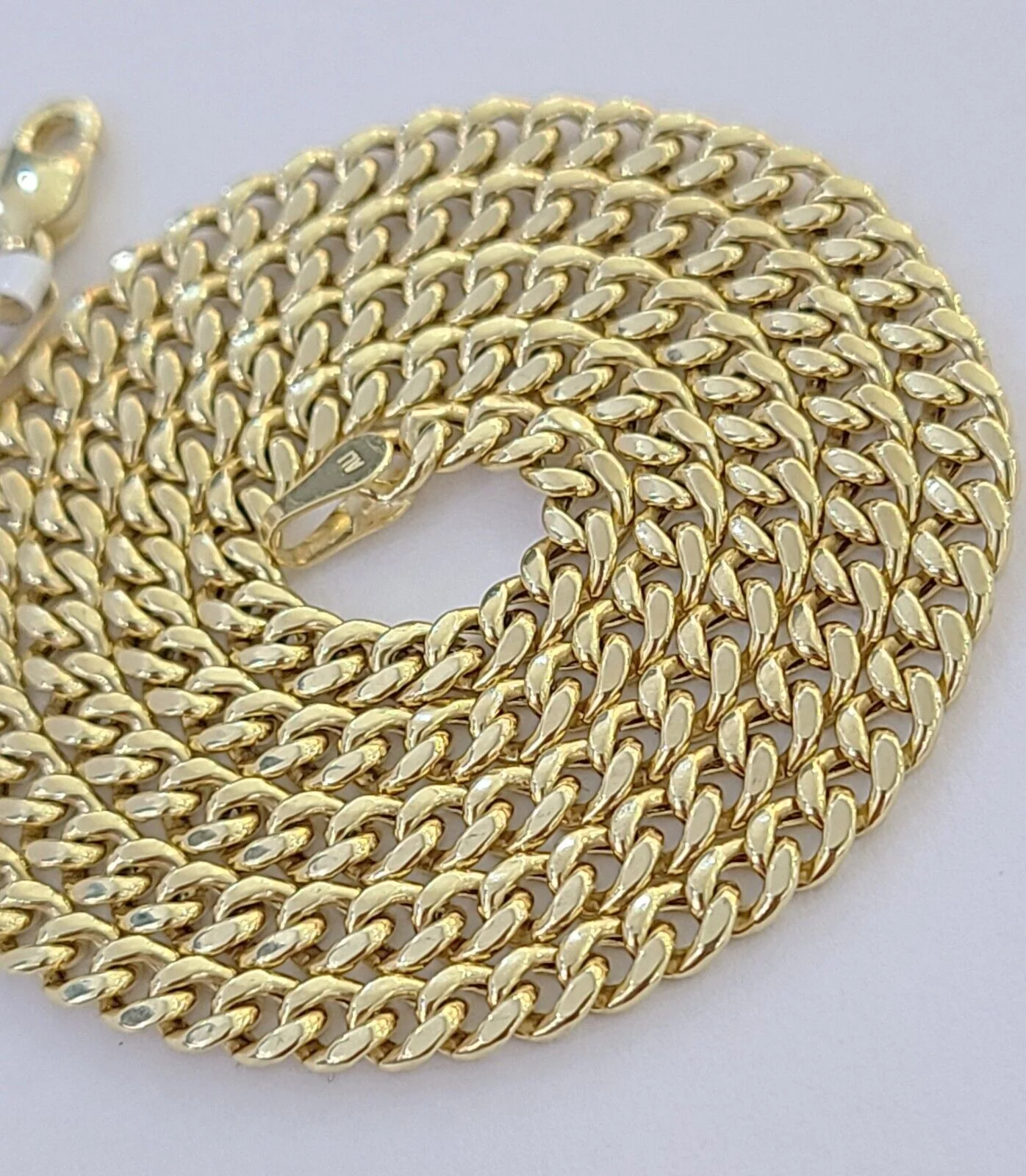 10K Yellow Gold Crown Pendent 4mm 18" 20" 22"24"26" Inch Miami Cuban Chain - Image 3