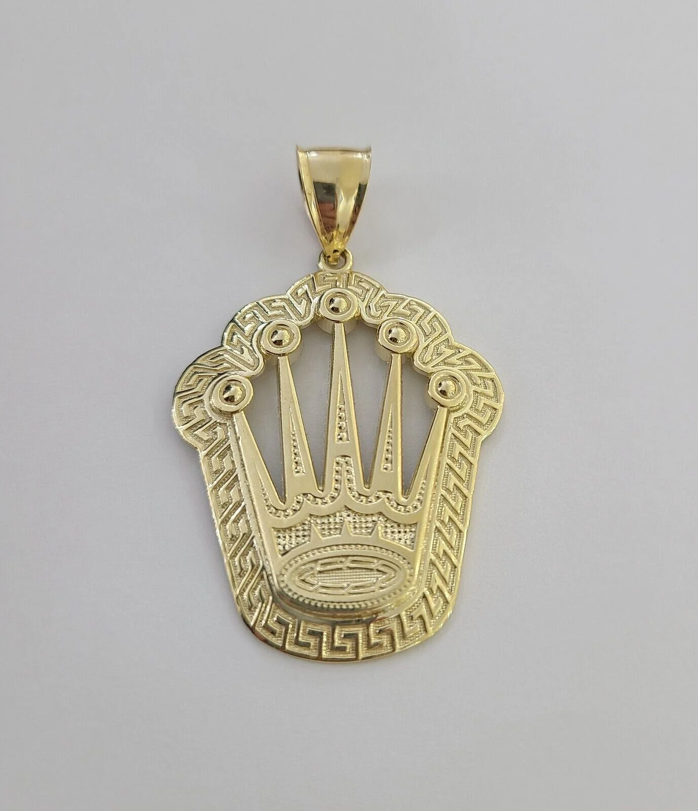 10K Yellow Gold Crown Pendent Charm 6mm Miami Cuban Link Chain 18 - 30" Inch - Image 6