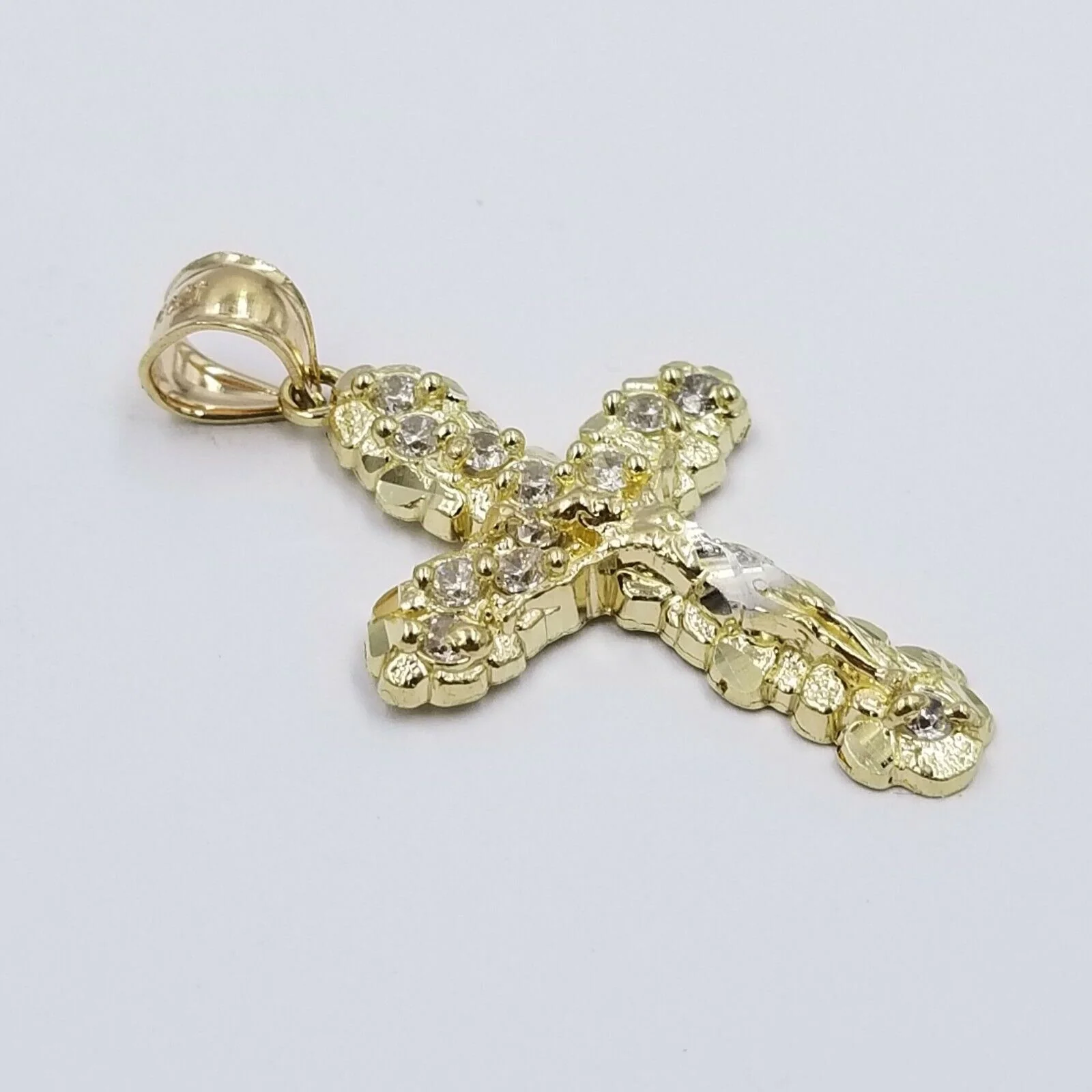 10k Yellow Gold Crucifix Cross Jesus Pendant Rope Chain 18" 20" 22" 24" 26" - Image 6