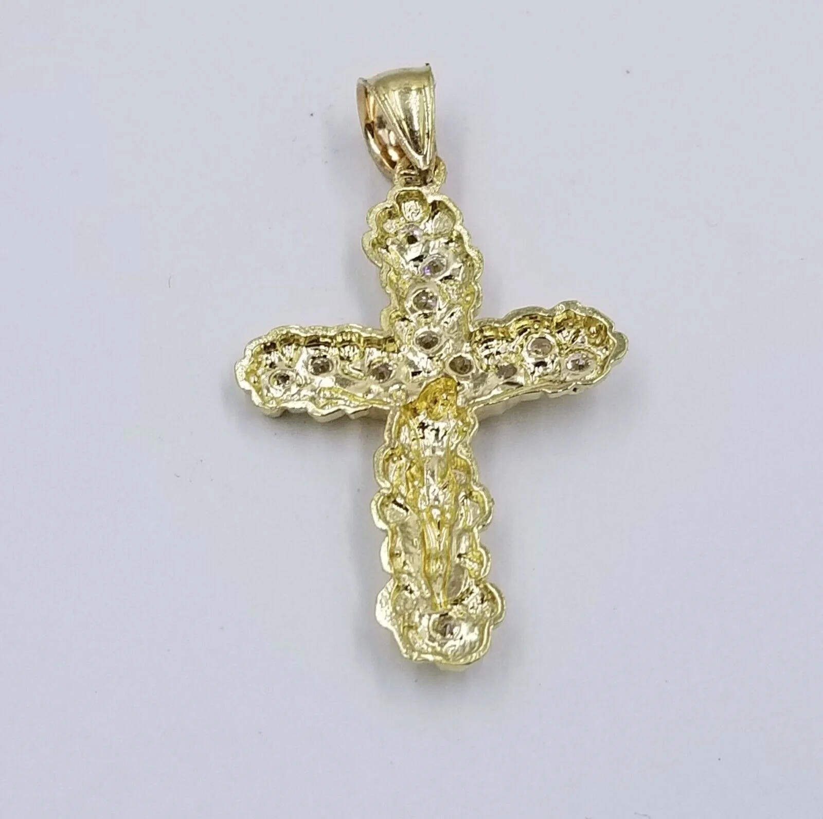 10k Yellow Gold Crucifix Cross Jesus Pendant Rope Chain 18" 20" 22" 24" 26" - Image 7
