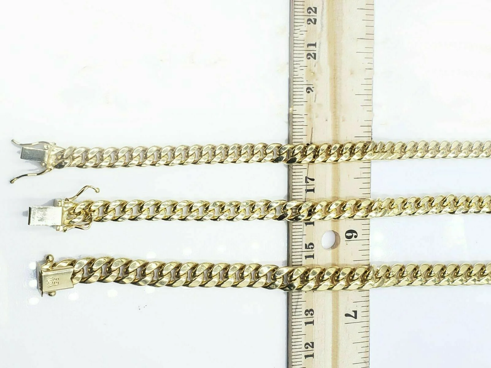 10K Yellow Gold Cuban Bracelet 6.5" 7" 7.5" Women Children Box Clasp REAL GOLD - Image 3