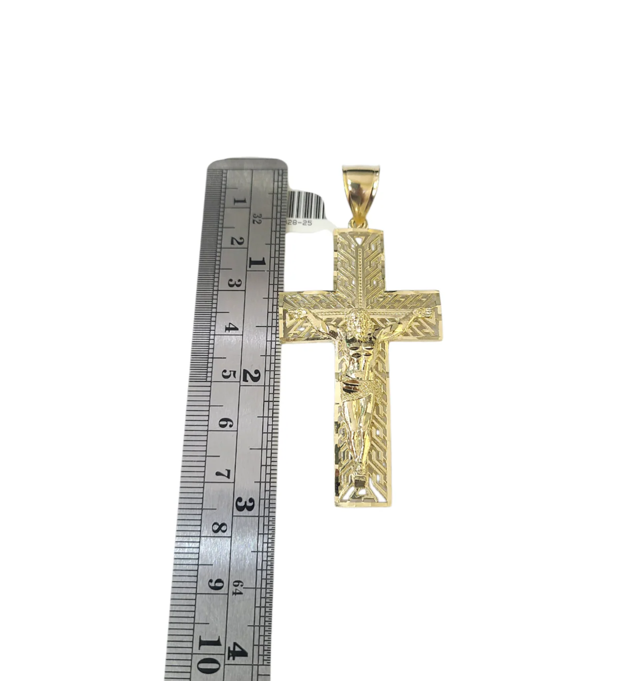 10k Yellow Gold Cuban Curb Chain Holy Cross Pendant SET Charm 8mm Necklace Men - Image 5