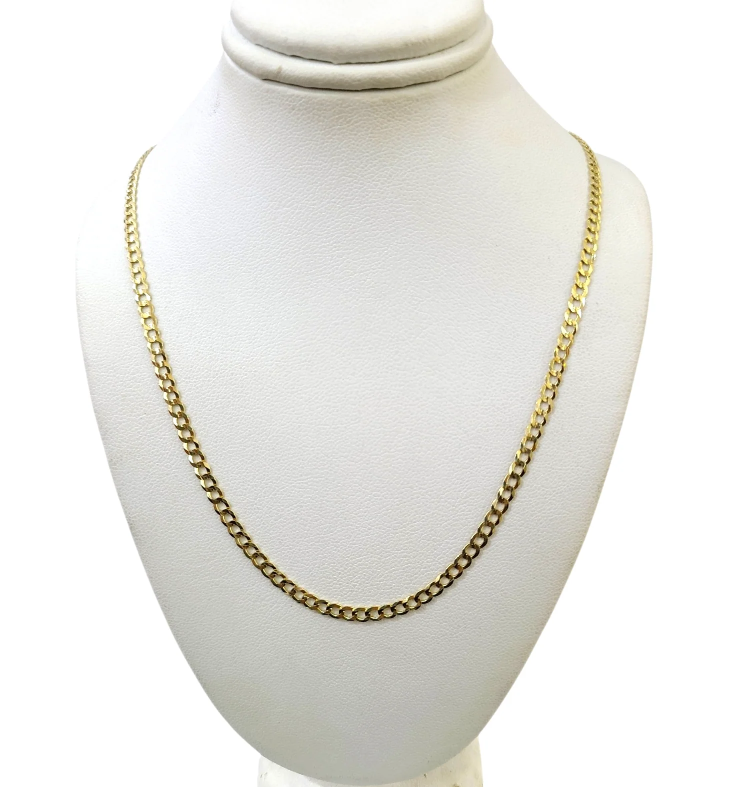 10K Yellow Gold Cuban Curb Chain Necklace 3mm 18 Inch REAL 10kt Womens - Image 2