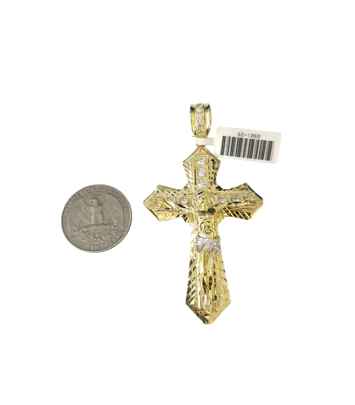 10k Yellow Gold Cuban Curb Chain SET Christ Cross Pendant Charm 8mm Necklace Men - Image 7