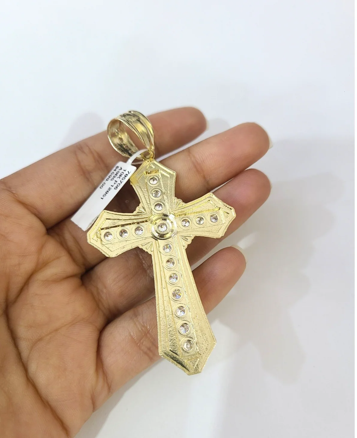 10k Yellow Gold Cuban Curb Chain SET Christ Cross Pendant Charm 8mm Necklace Men - Image 9