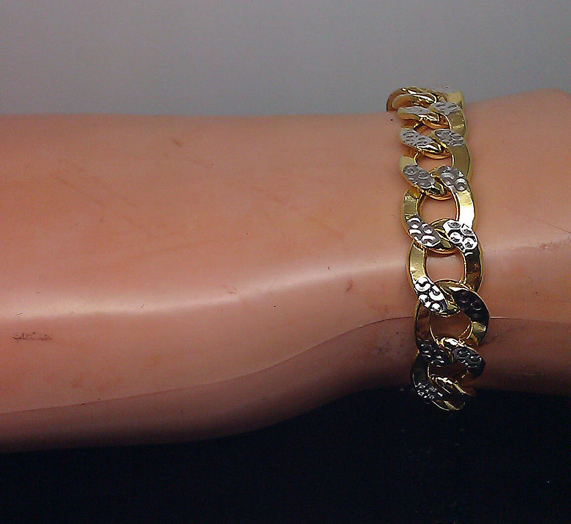 10K Yellow Gold Cuban Curb Link Bracelet Diamond Cuts 8" 8mm - Image 4