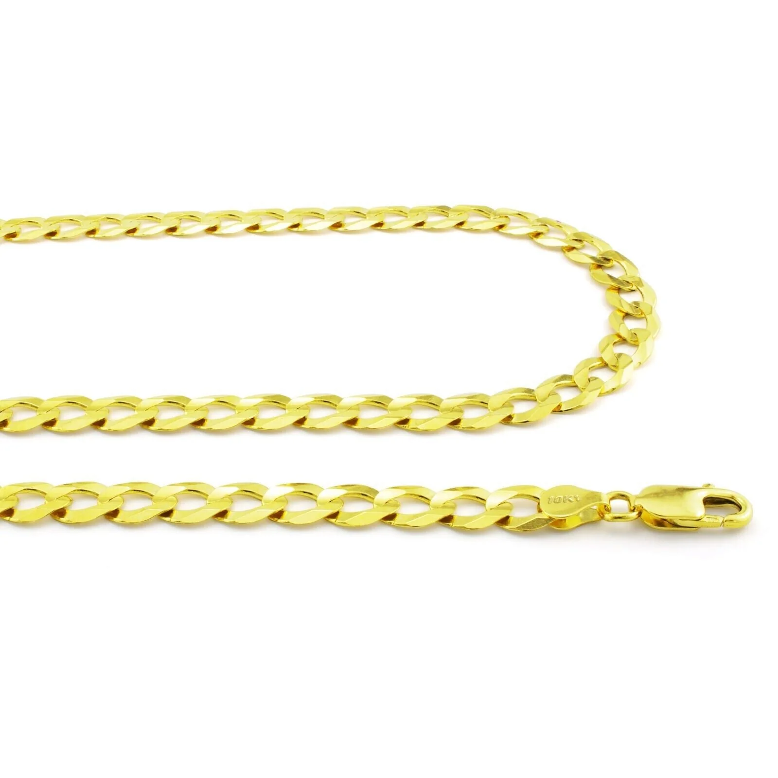 10k Yellow Gold Cuban Curb Link Chain 8mm Necklace 22'' Real 10kt Lobster Lock - Image 4