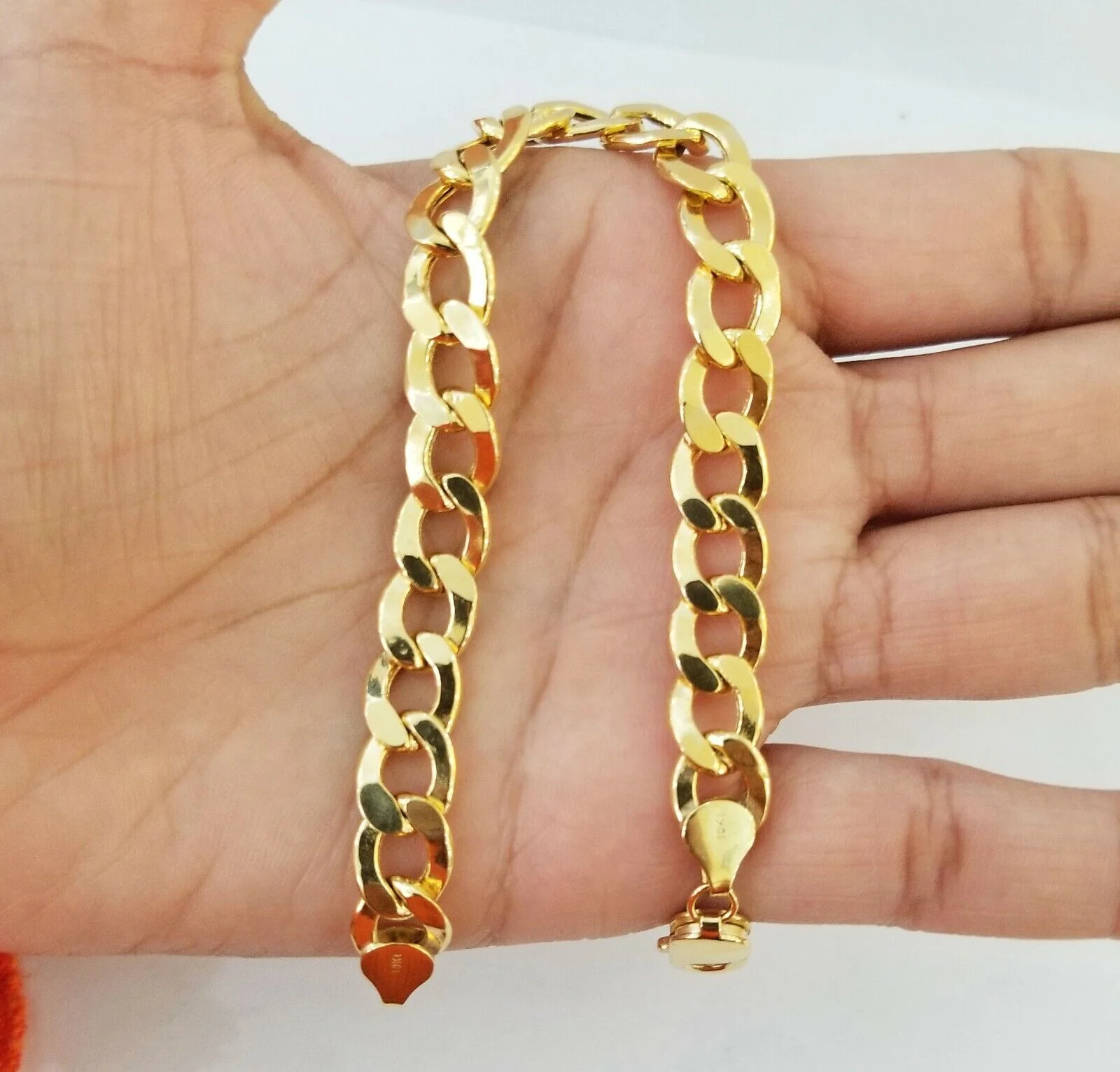 10k Yellow Gold Cuban Link Bracelet 10mm Link 8 inch  Real gold hand chain 10kt - Image 5