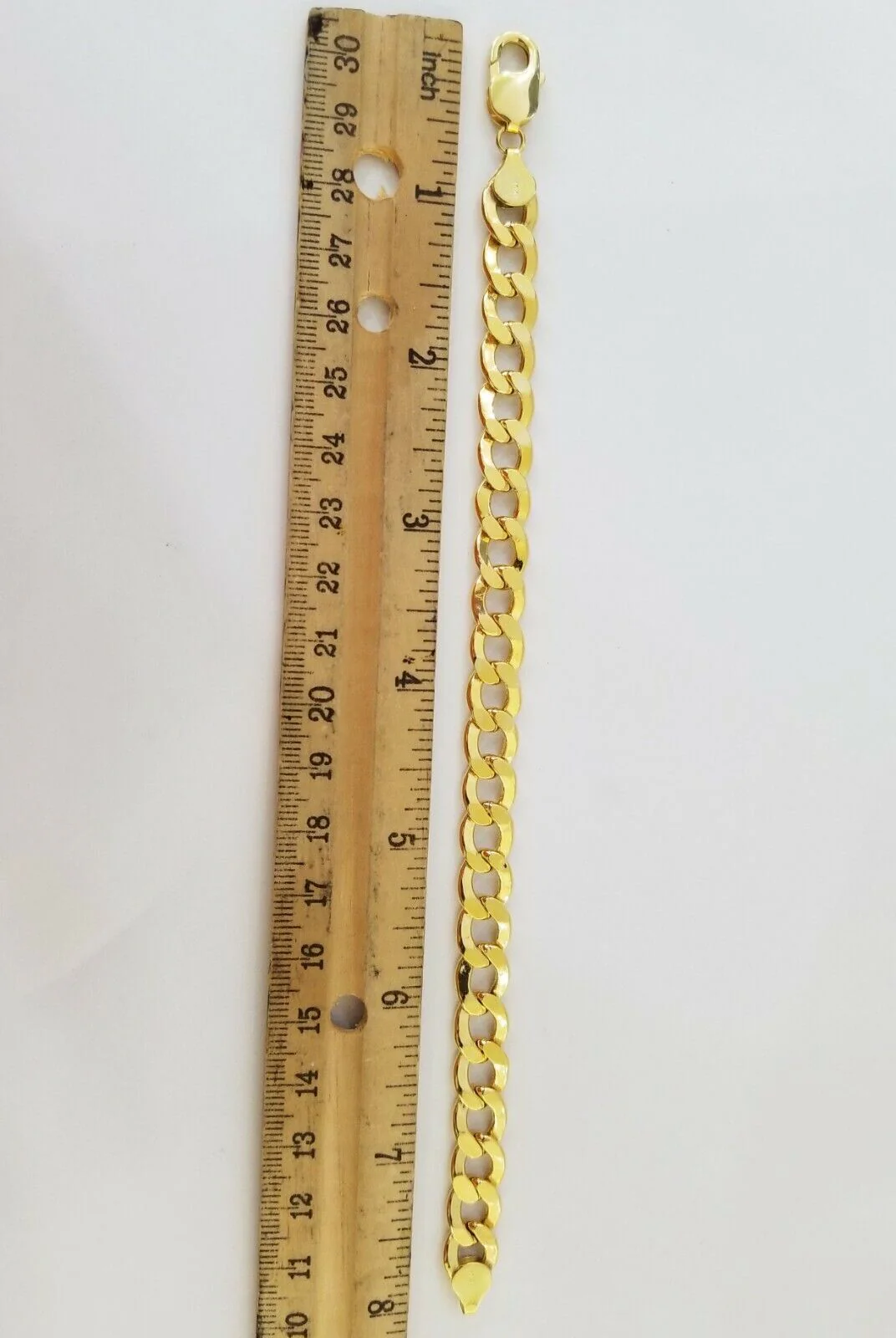 10k Yellow Gold Cuban Link Bracelet 10mm Link 8 inch  Real gold hand chain 10kt - Image 9