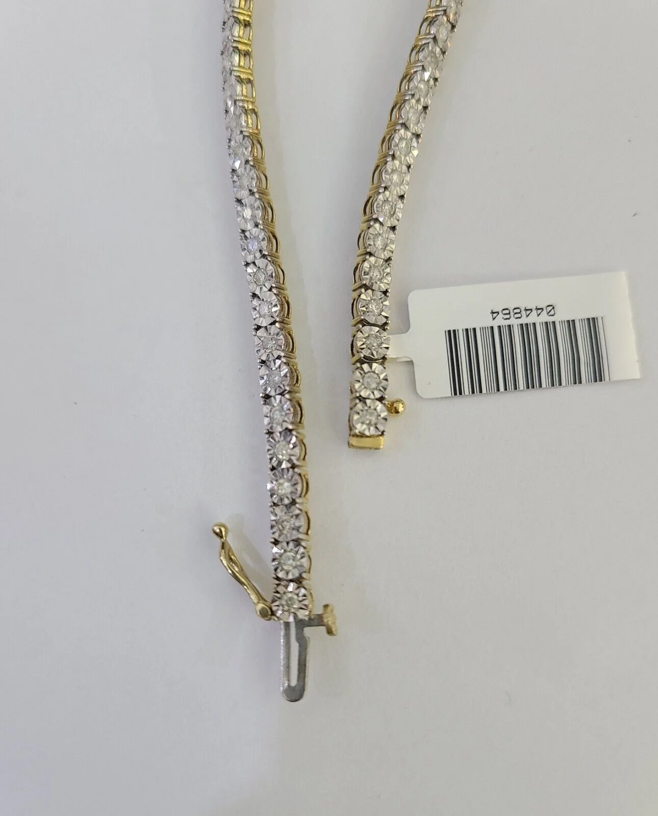 10K Yellow Gold Diamond Bracelet Women Ladies 7" REAL Genuine Gold - Image 4