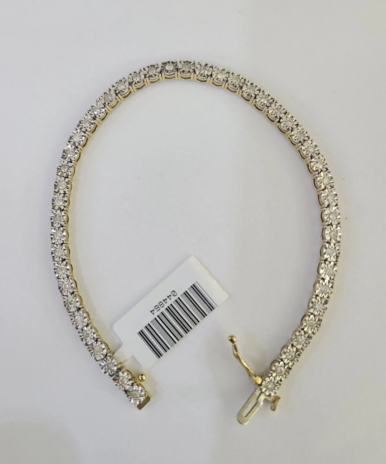 10K Yellow Gold Diamond Bracelet Women Ladies 7" REAL Genuine Gold - Image 6