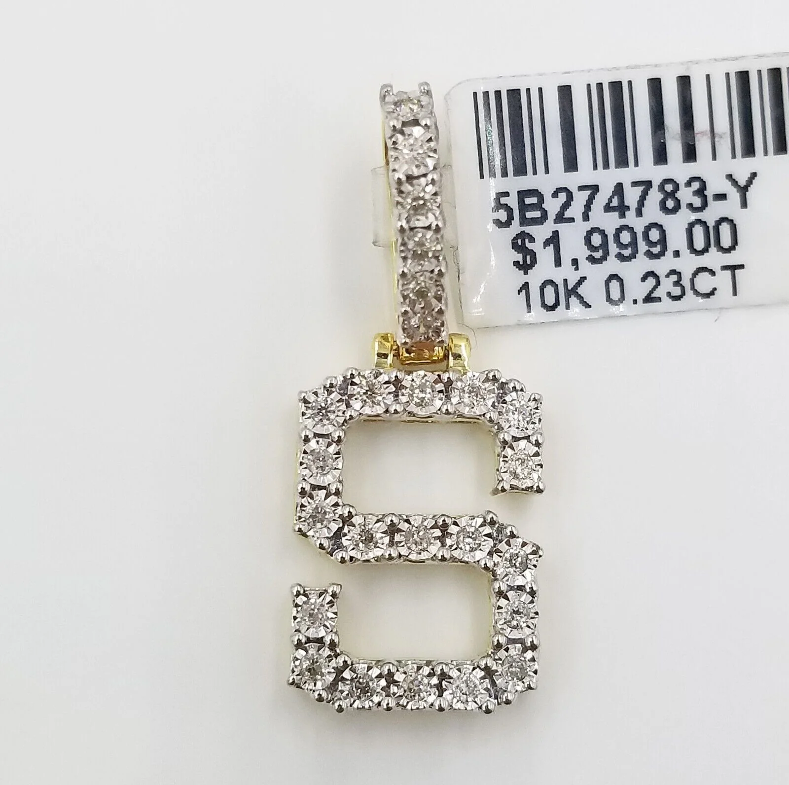 10k Yellow Gold Diamond Letter A-Z Initial Charm Pendant Real Diamond - Image 10