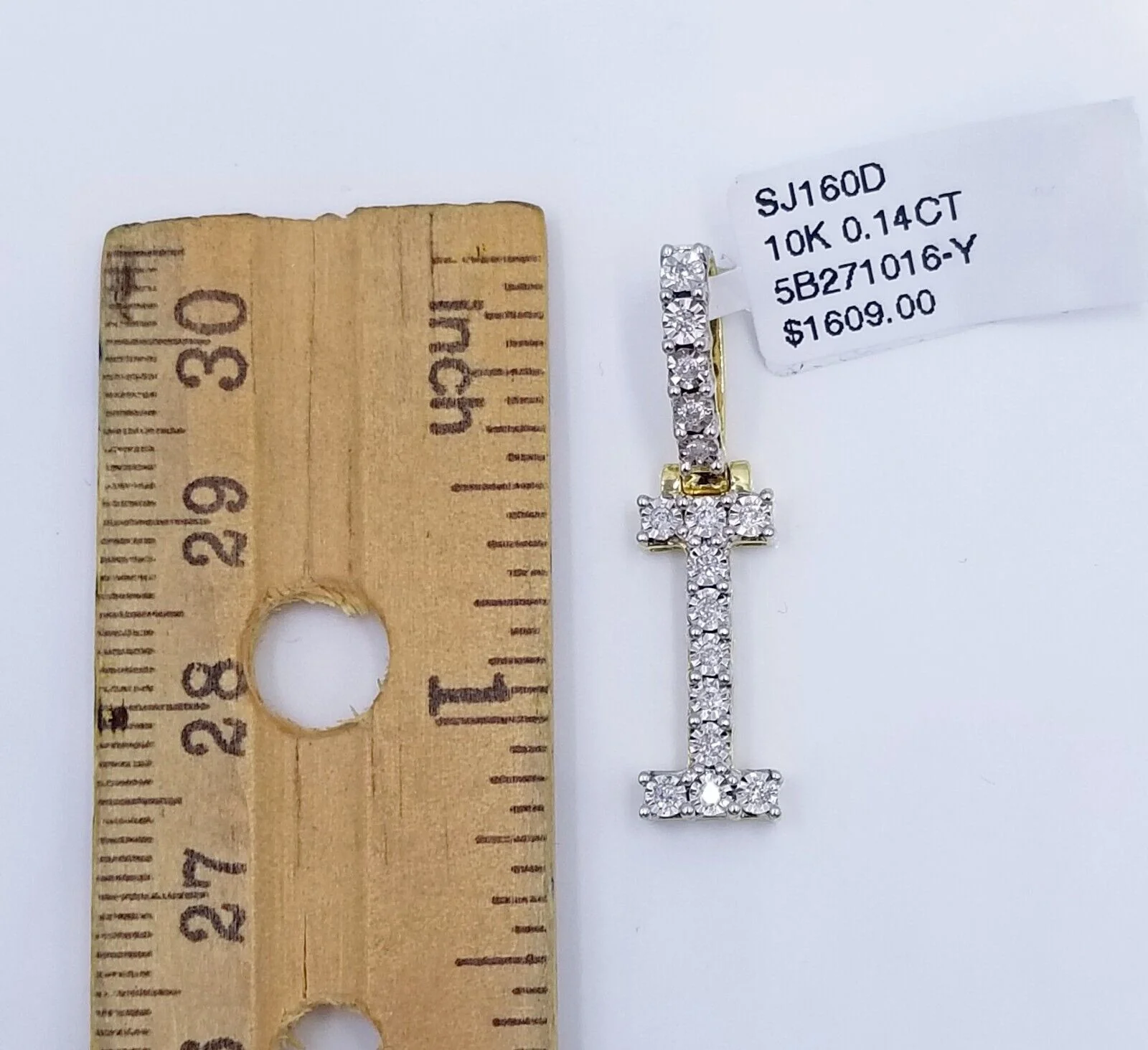 10k Yellow Gold Diamond Letter A-Z Initial Charm Pendant Real Diamond - Image 15