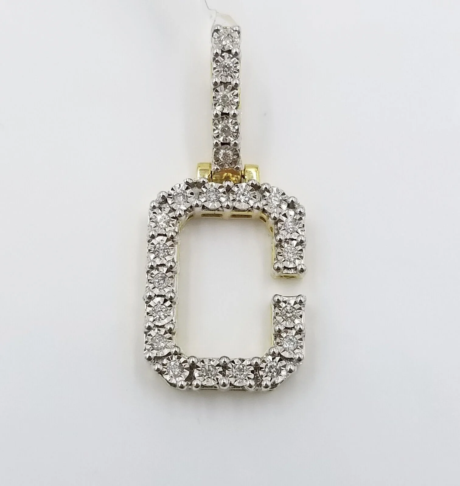 10k Yellow Gold Diamond Letter A-Z Initial Charm Pendant Real Diamond - Image 2
