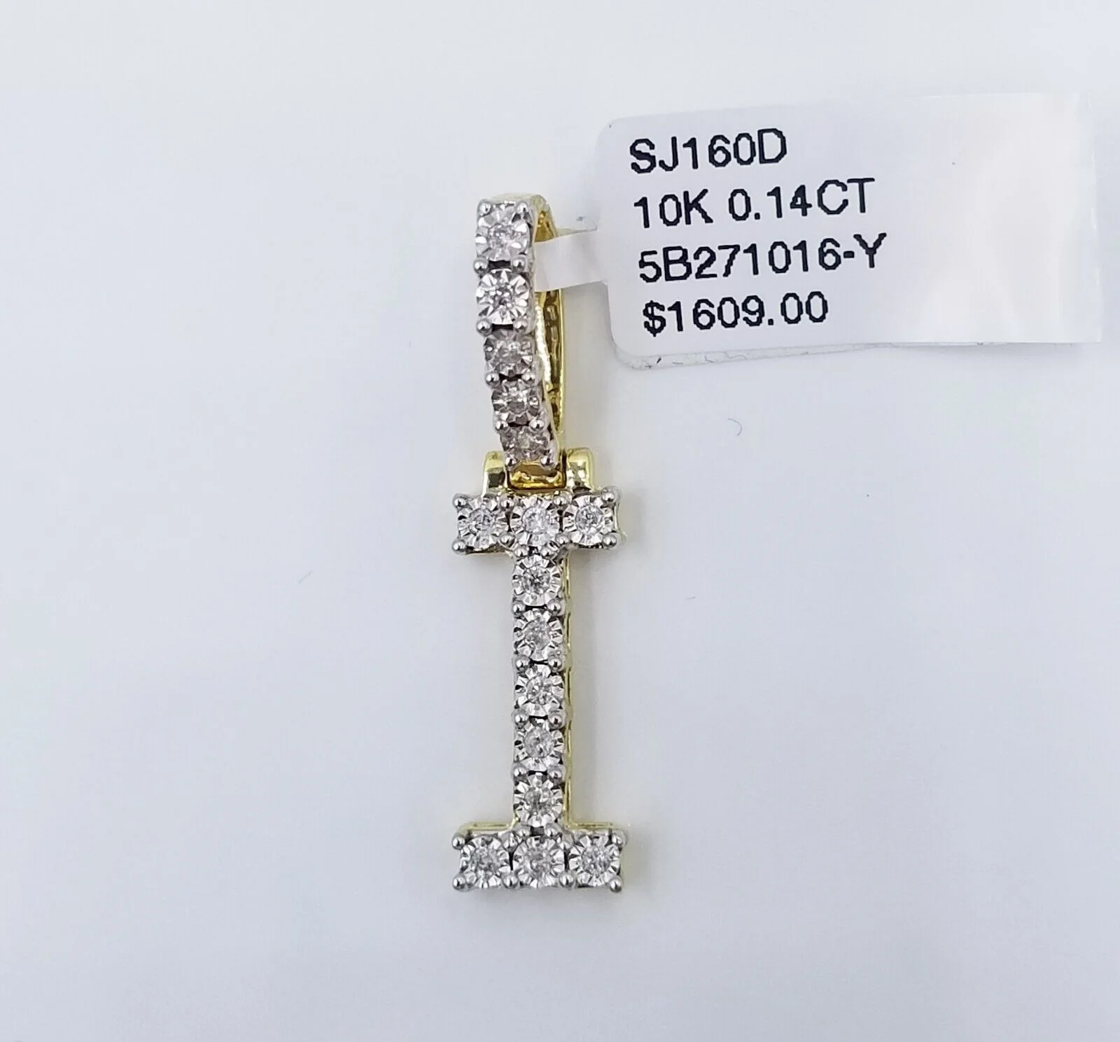 10k Yellow Gold Diamond Letter A-Z Initial Charm Pendant Real Diamond - Image 20