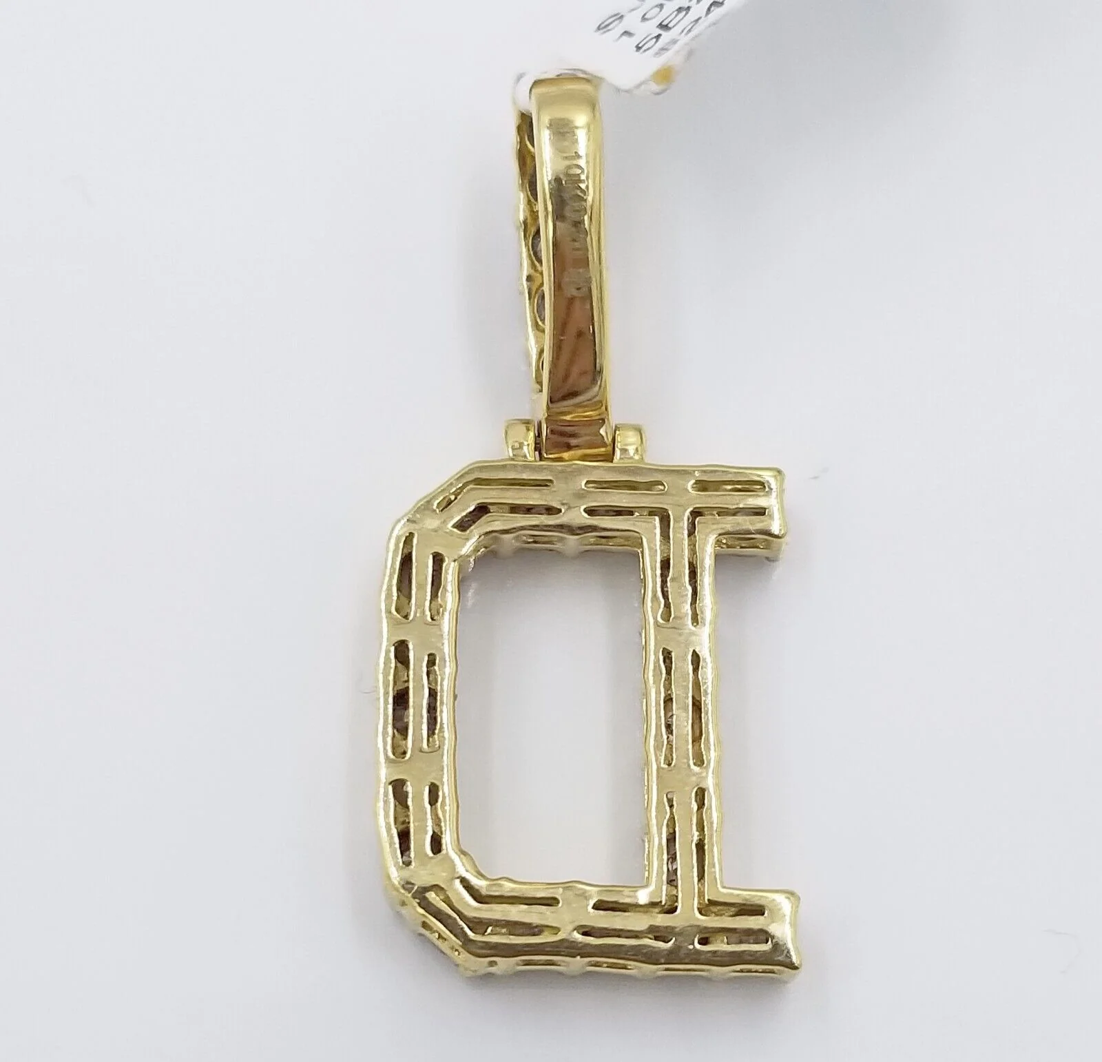 10k Yellow Gold Diamond Letter A-Z Initial Charm Pendant Real Diamond - Image 23