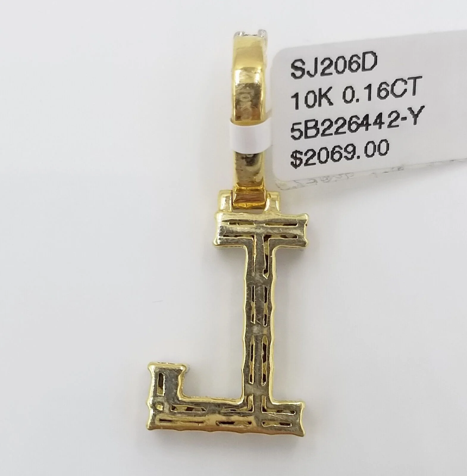 10k Yellow Gold Diamond Letter A-Z Initial Charm Pendant Real Diamond - Image 26