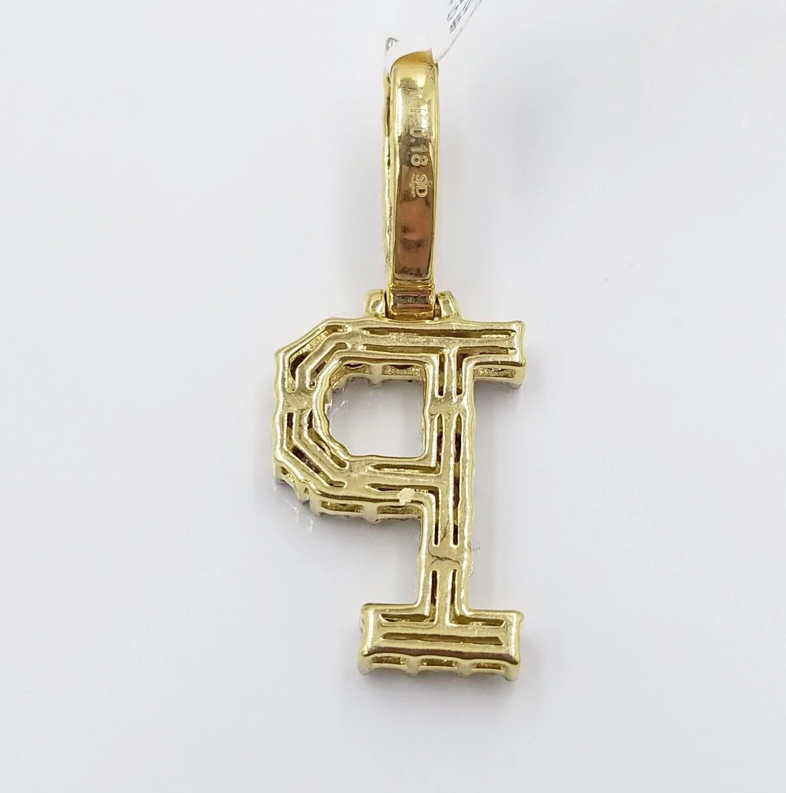 10k Yellow Gold Diamond Letter A-Z Initial Charm Pendant Real Diamond - Image 28