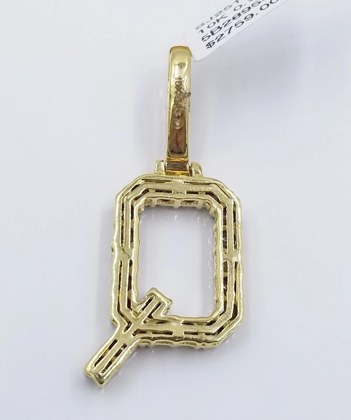 10k Yellow Gold Diamond Letter A-Z Initial Charm Pendant Real Diamond - Image 32