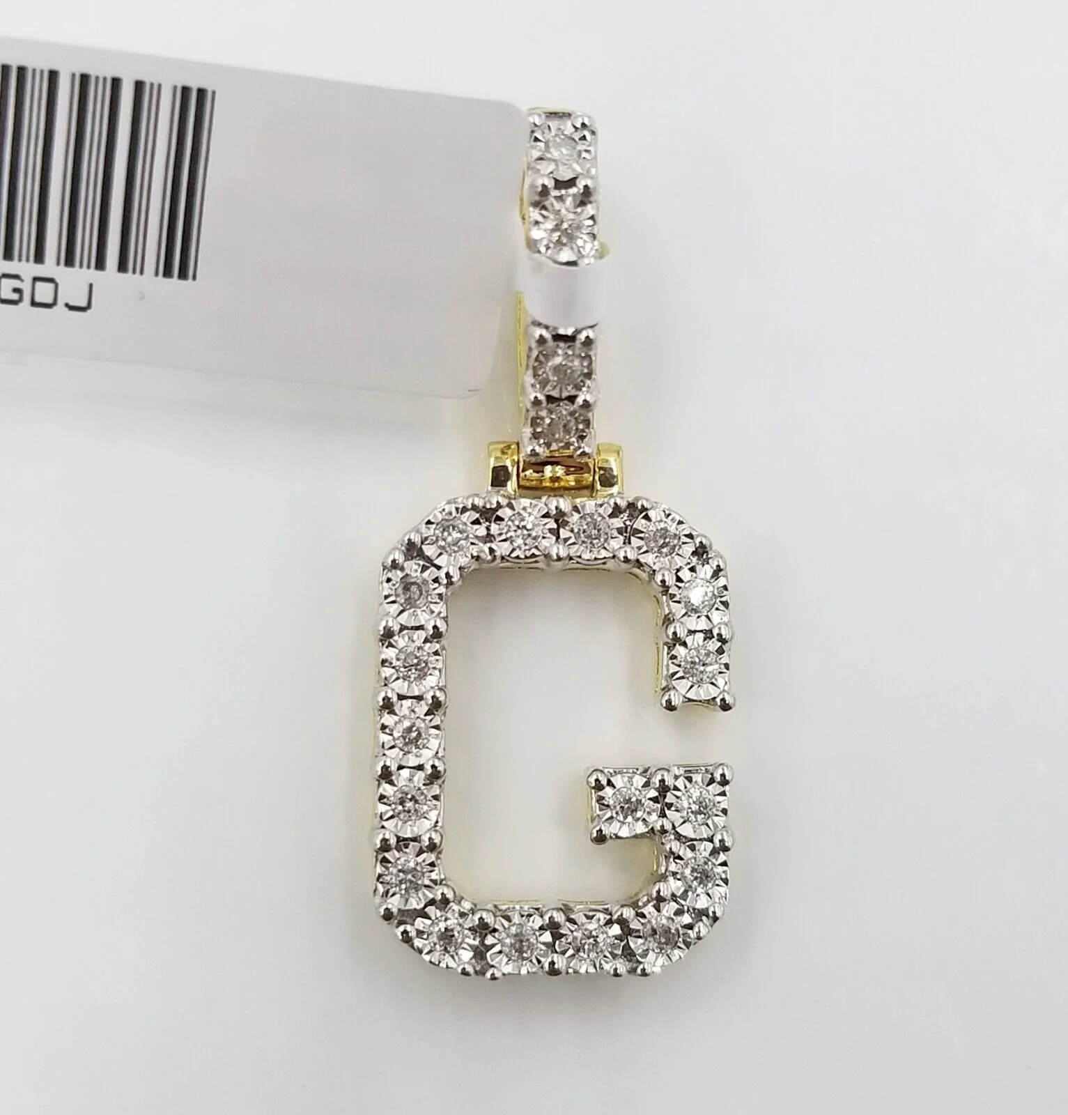 10k Yellow Gold Diamond Letter A-Z Initial Charm Pendant Real Diamond - Image 5