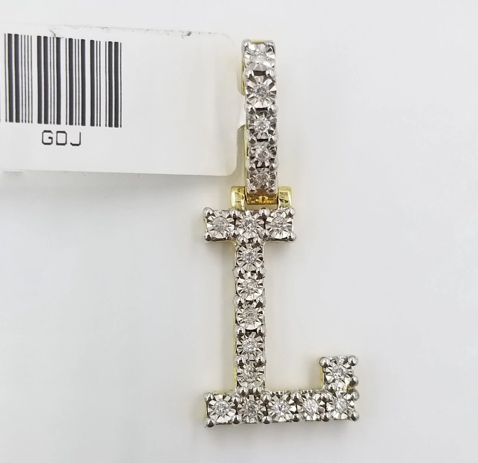 10k Yellow Gold Diamond Letter A-Z Initial Charm Pendant Real Diamond - Image 7