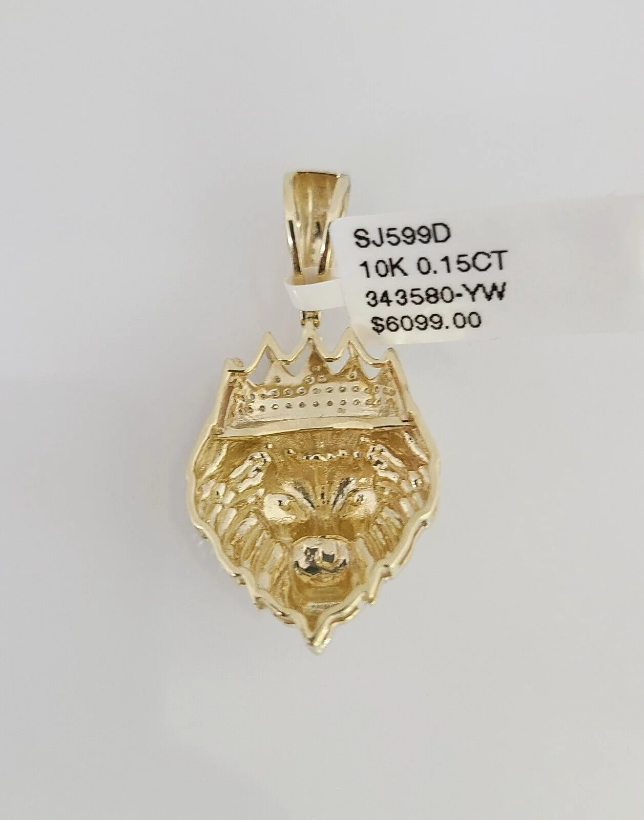 10k Yellow Gold Diamond Roaring Lion Charm Real 10Kt Pendant Natural Genuine - Image 5