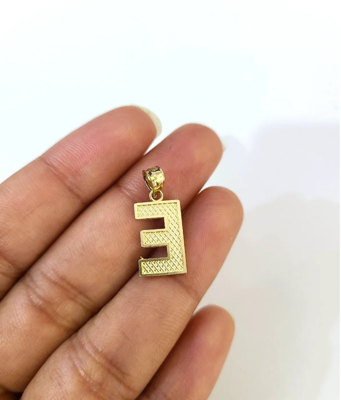10K Yellow Gold E Initial Charm Pendant Alphabet Real 10kt Men Women - Image 5