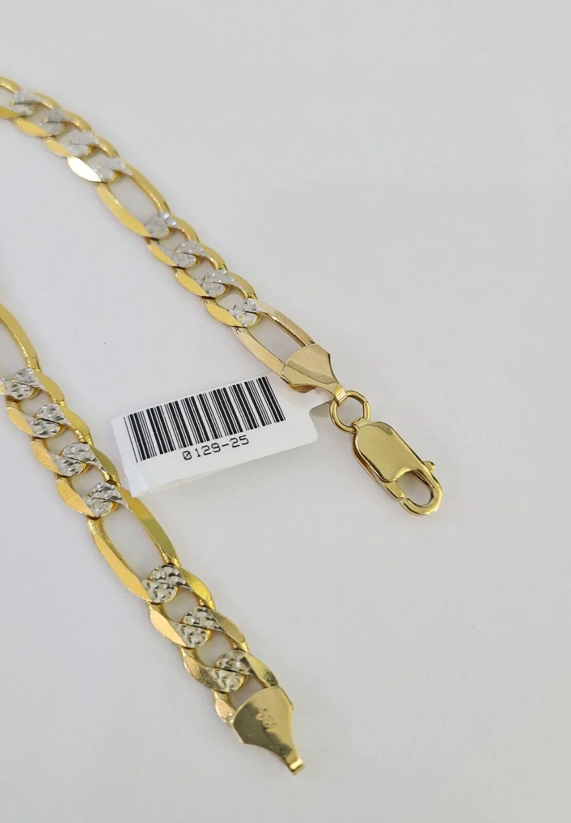 10k Yellow Gold Figaro Link Bracelet Solid 8" Inch Diamond Cuts REAL 6mm - Image 6