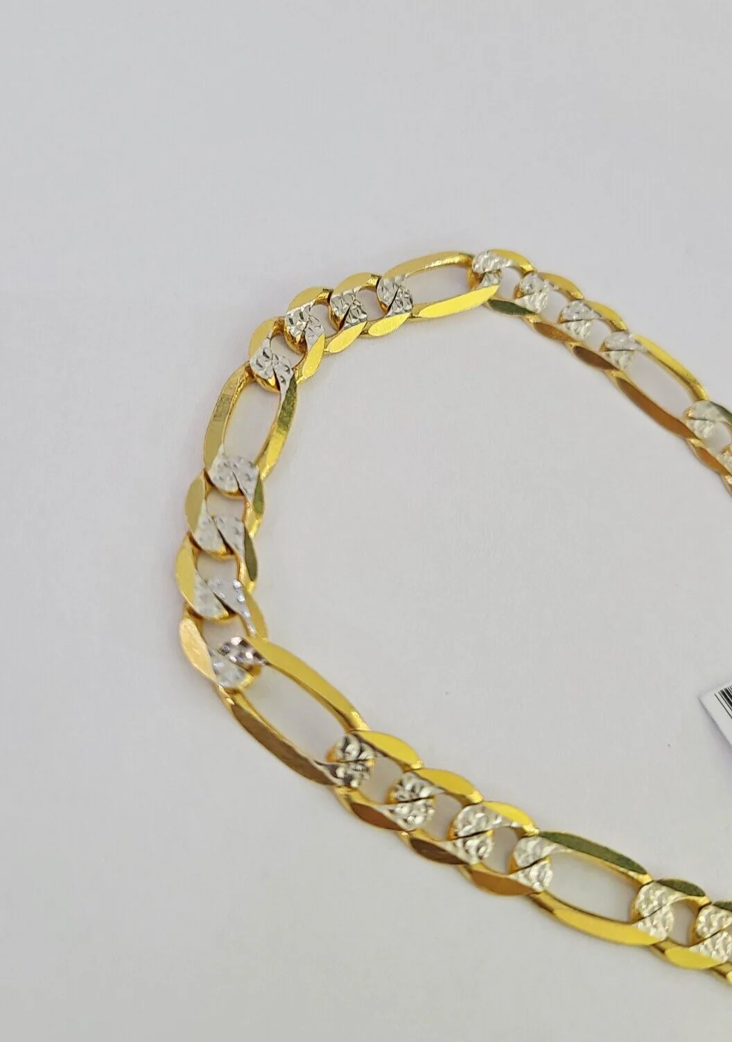 10k Yellow Gold Figaro Link Bracelet Solid 8" Inch Diamond Cuts REAL 6mm - Image 7