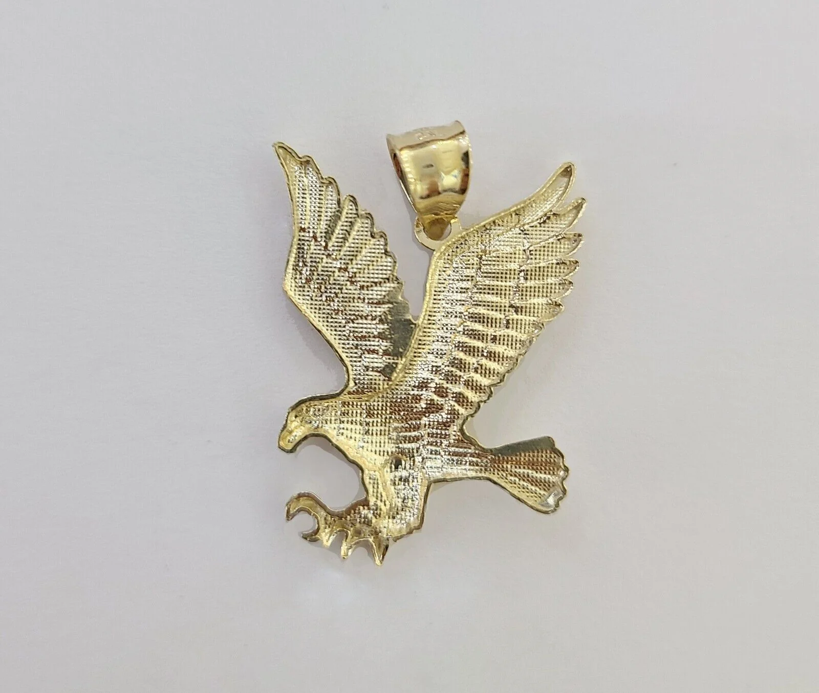 10k Yellow Gold Flying Eagle Charm Pendant For Men Women 1" Inch Bird 10kt Real - Image 4