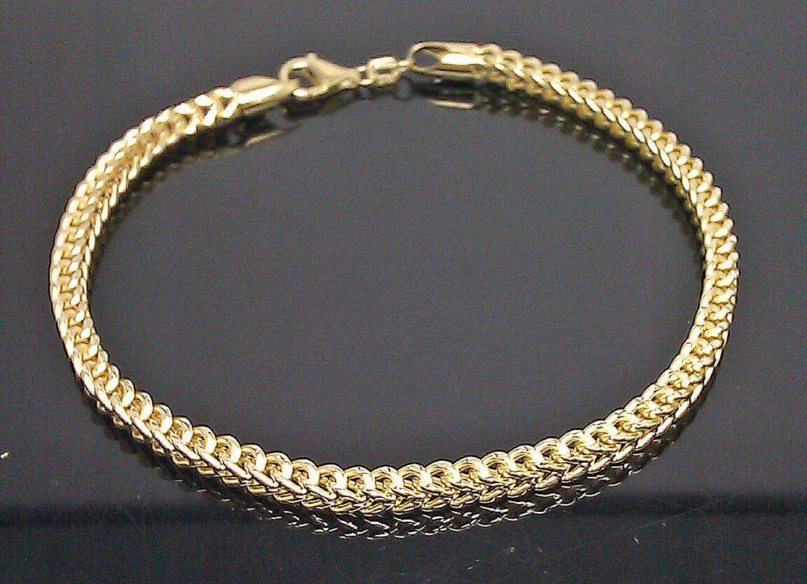 10k Yellow Gold Franco Bracelet 4mm 8" Inch Men Women Rope Cuban Link Real gold - Image 4