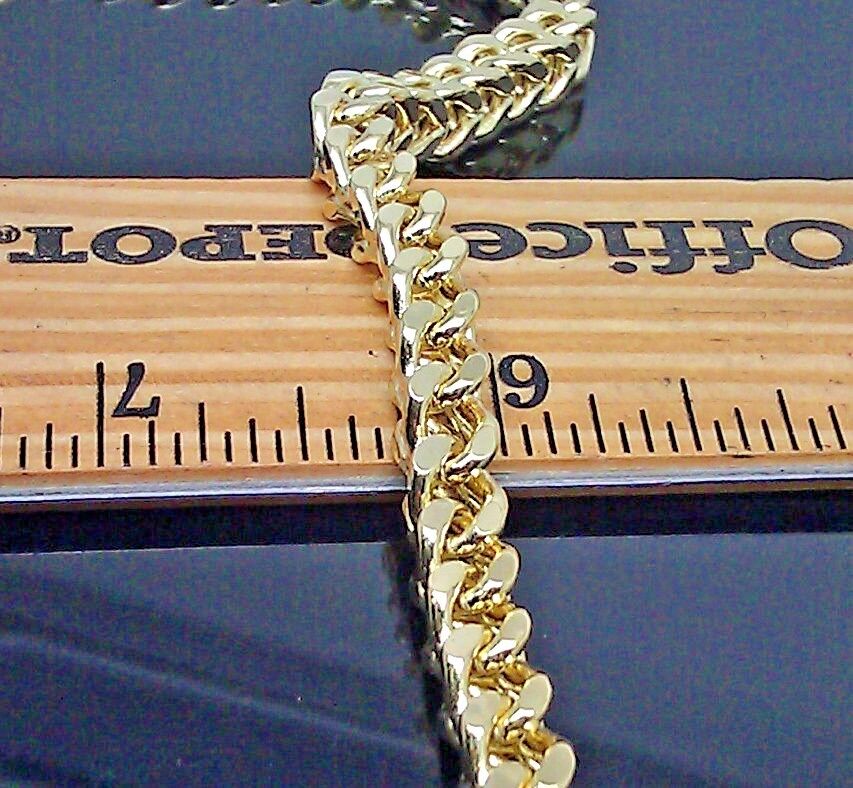10k Yellow Gold Franco Bracelet 7mm 9" Inch lobster lock - Image 2