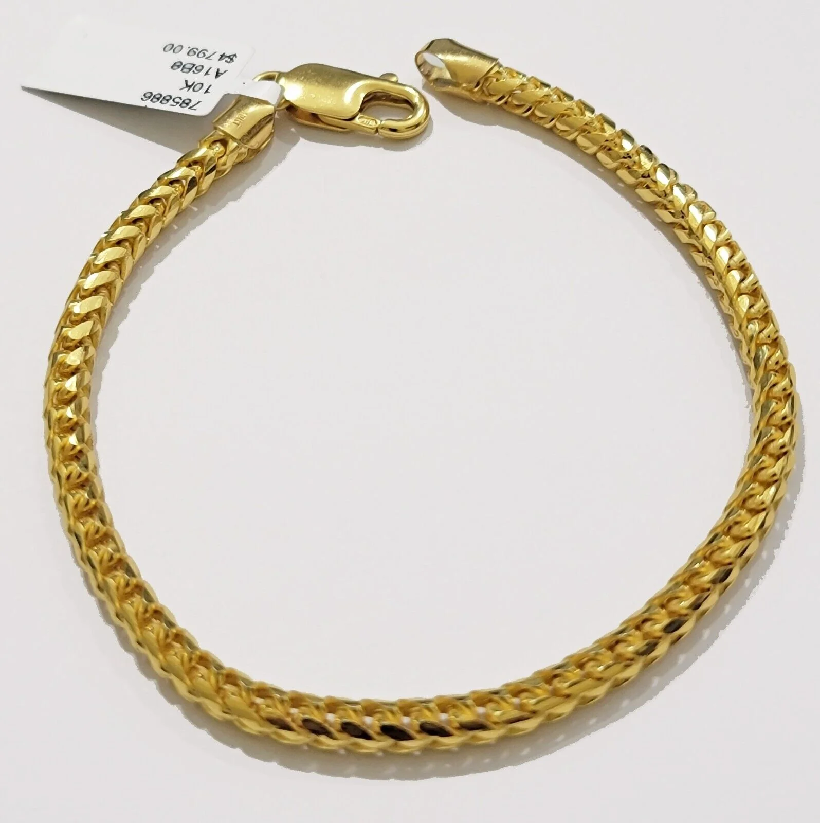 10k Yellow Gold Franco Bracelet Solid 4mm 8.25" Authentic 10KT , STRONG REAL - Image 4