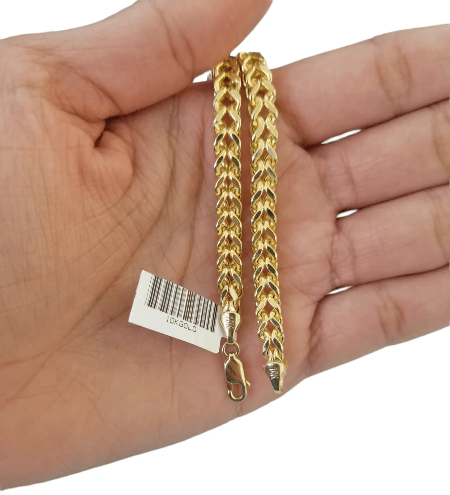10k Yellow Gold Franco Chain 22 24 26 28" Inch Real Gold 7mm Box Necklace - Image 4