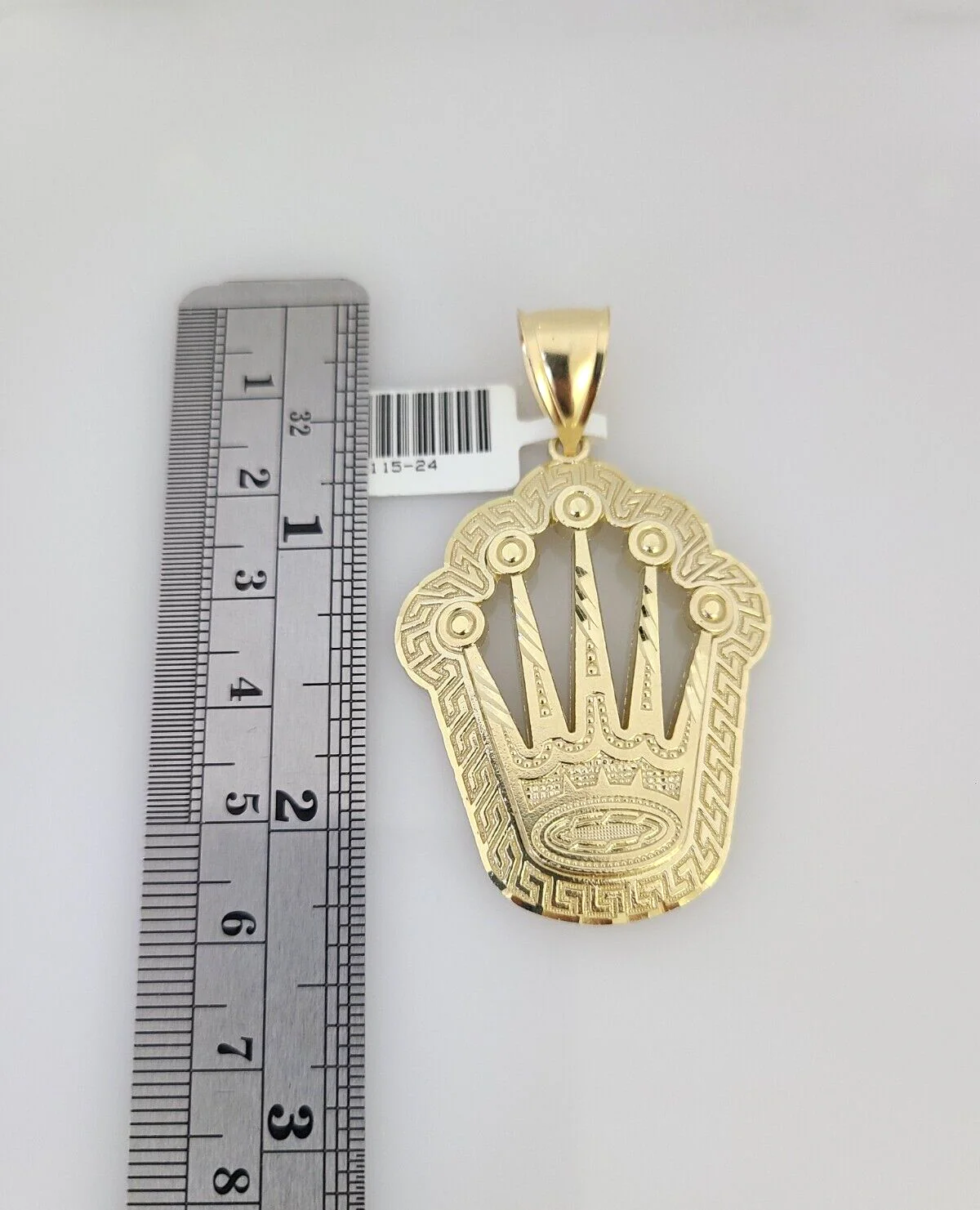 10k Yellow Gold Franco Chain Crown Charm Pendant 4mm 18-28 Inches Necklace - Image 6