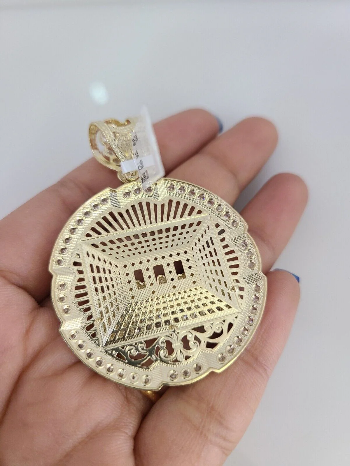 10k Yellow Gold Franco Chain Last Supper Charm Pendant 4mm 18-28 Inches Necklace - Image 7