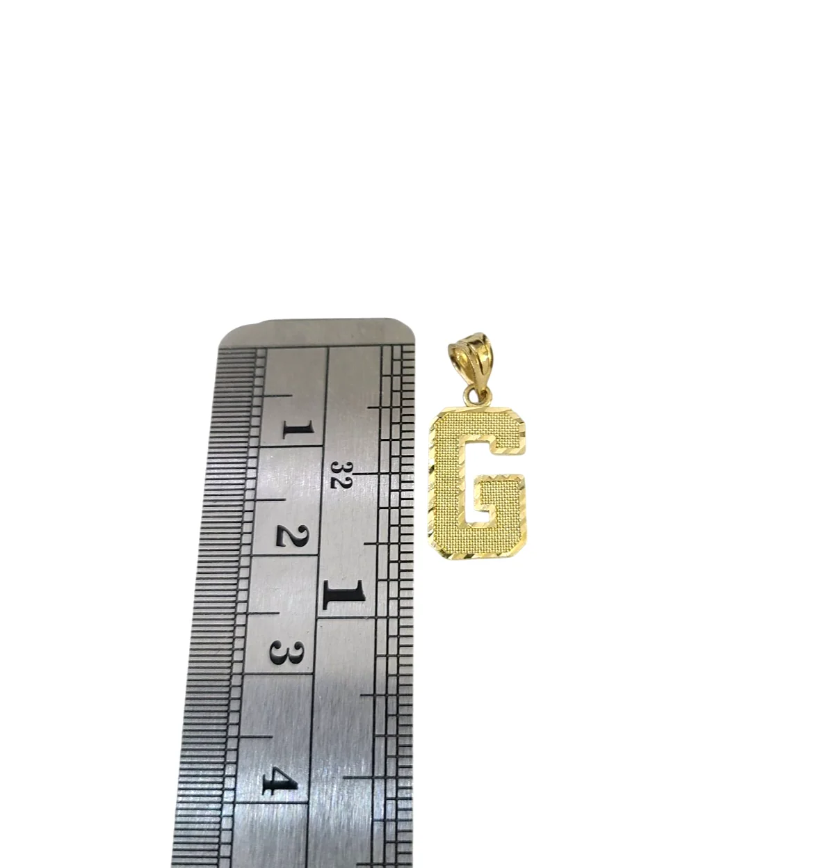 10K Yellow Gold G Initial Charm Pendant Alphabet Real 10kt Men Women - Image 2