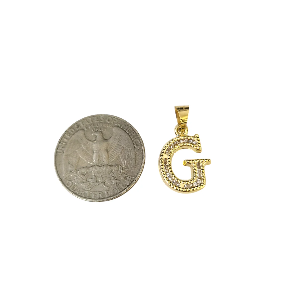 10K Yellow Gold G Initial Charm Pendant Alphabet Real 10kt Men Women - Image 2