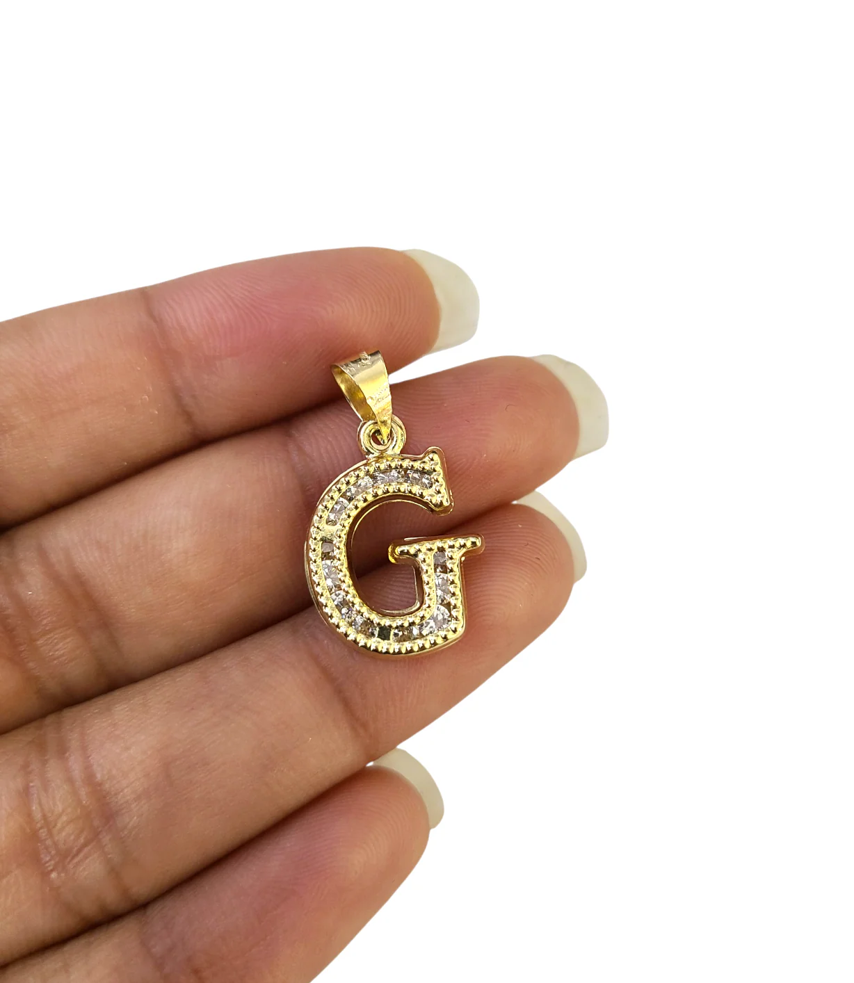 10K Yellow Gold G Initial Charm Pendant Alphabet Real 10kt Men Women - Image 4