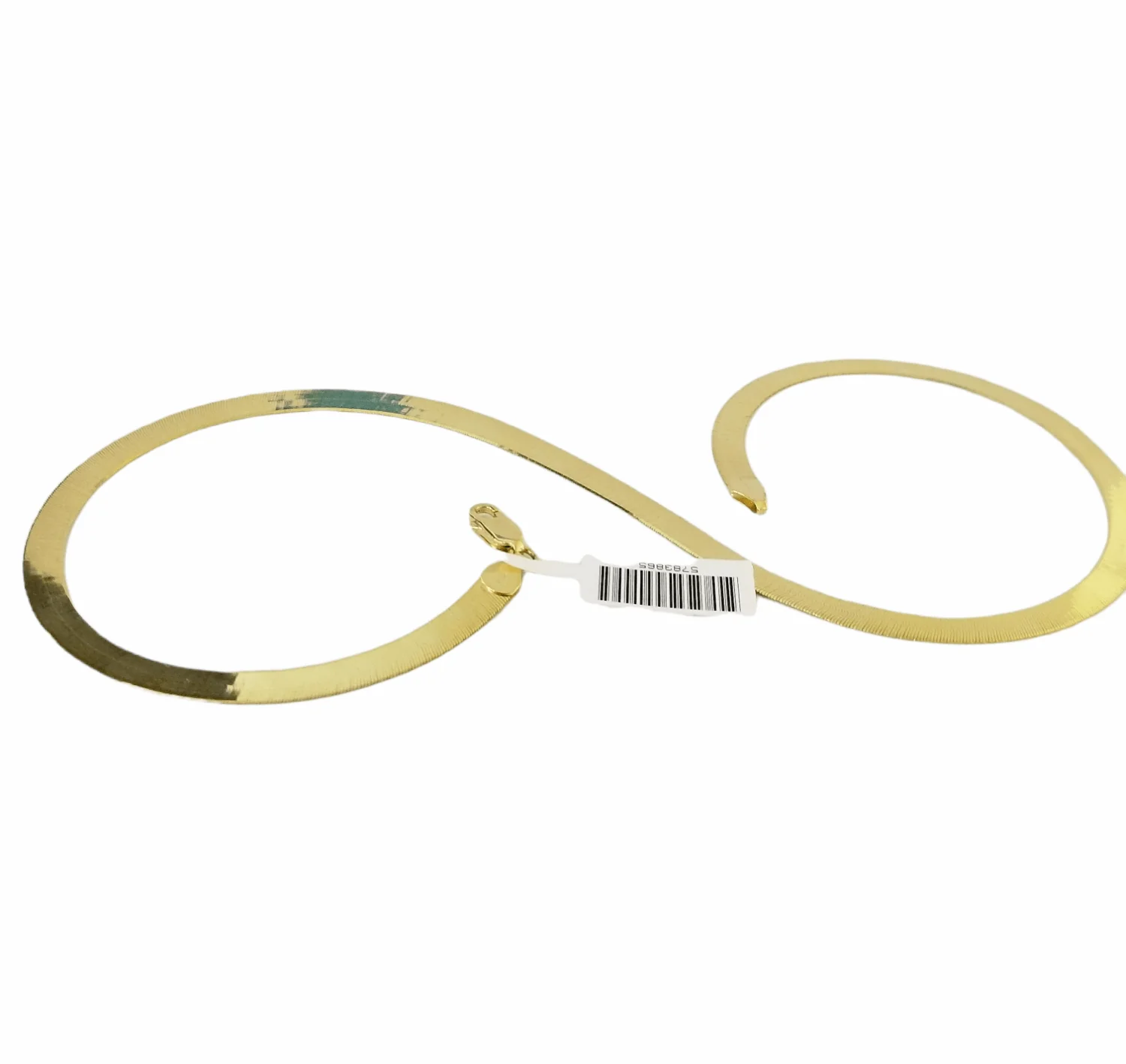 10K Yellow Gold Herringbone Chain Necklace 22 Inch 5mm Lobster lock Real 10kt - Image 6
