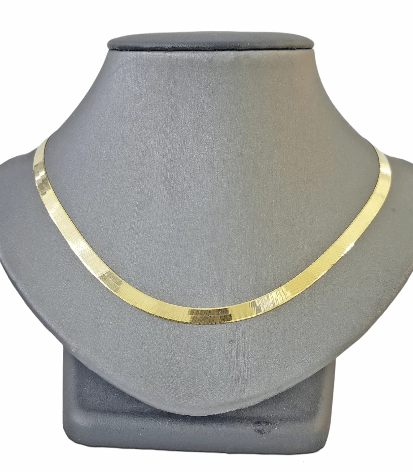 10K Yellow Gold Herringbone Chain Necklace 20 Inch 5mm Lobster lock Real 10kt - Image 3