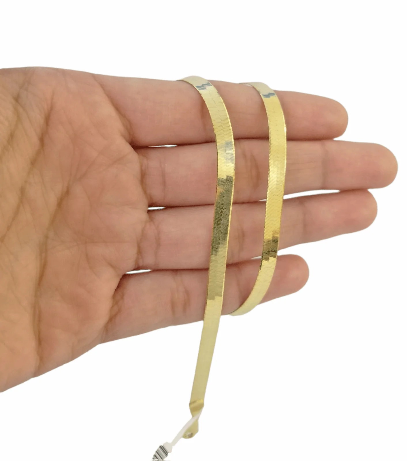 10K Yellow Gold Herringbone Chain Necklace 20 Inch 5mm Lobster lock Real 10kt - Image 5