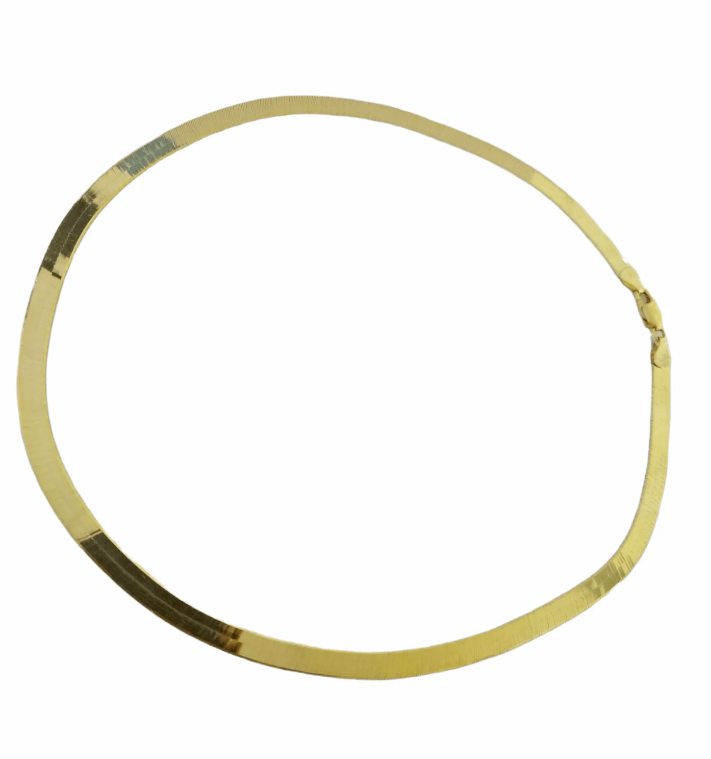 10K Yellow Gold Herringbone Chain Necklace 20 Inch 5mm Lobster lock Real 10kt - Image 7