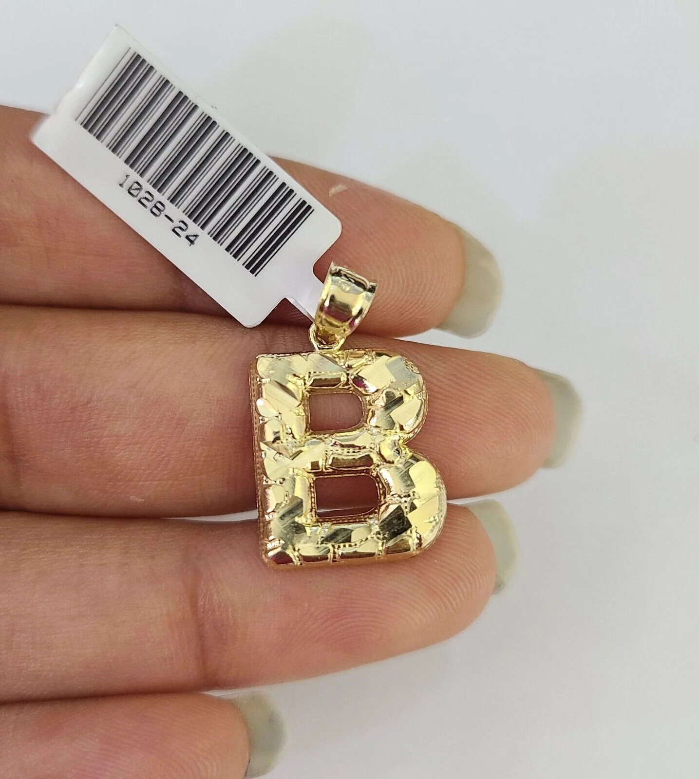 10k Yellow Gold Initials Charm Pendant A-Z Nugget Alphabets Men Women Real - Image 6