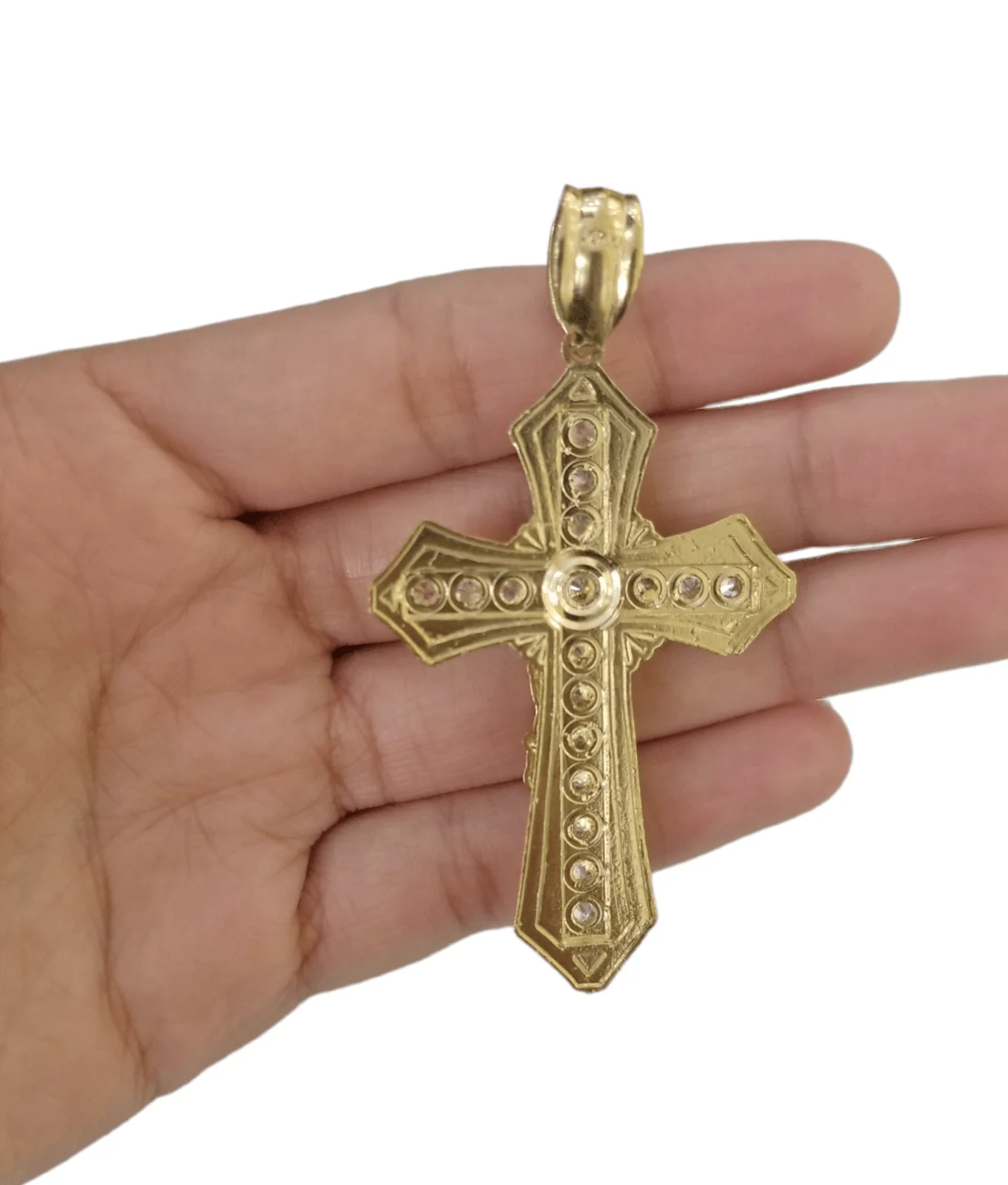 10K Yellow Gold Jesus Cross Pendent 5mm 20" 22"24"26"28" Inch Miami Cuban Chain - Image 7
