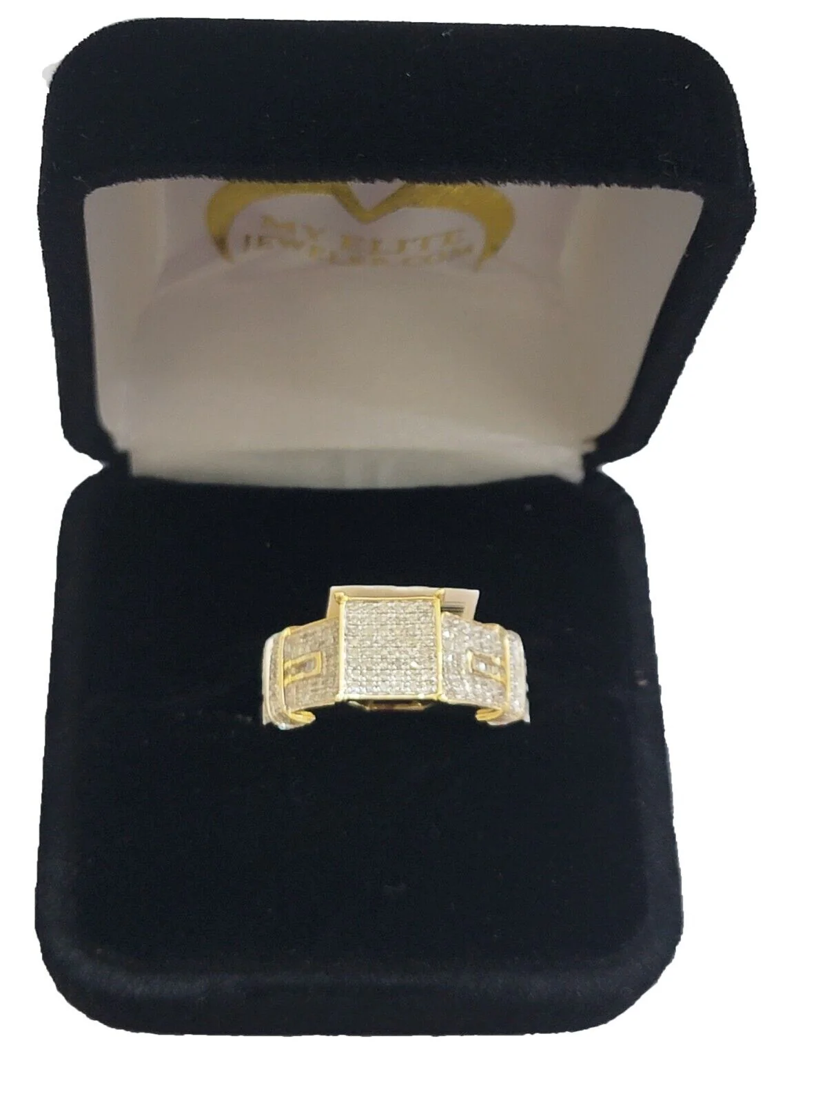 10k Yellow Gold Ladies Diamond Cinderella Ring Wedding Engagement Solid, Women - Image 4