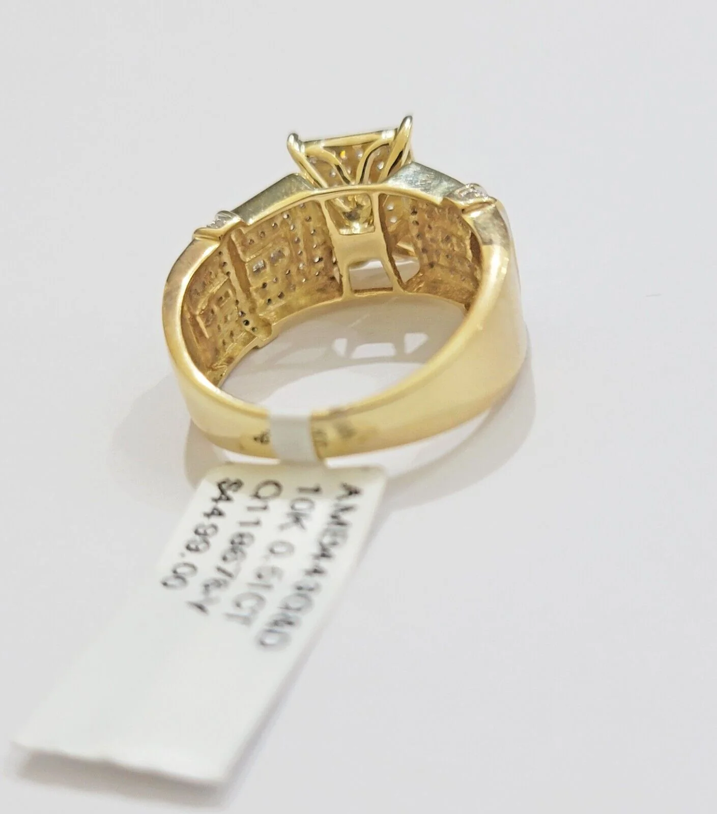 10k Yellow Gold Ladies Diamond Cinderella Ring Wedding Engagement Solid, Women - Image 5