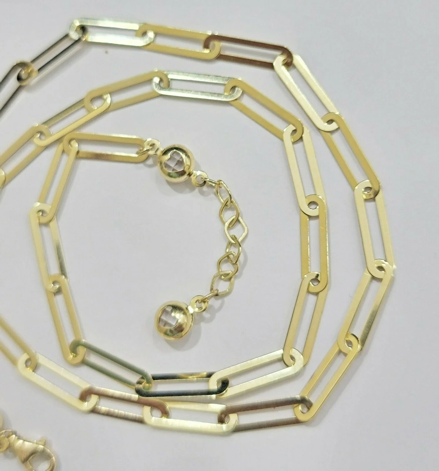 10k Yellow Gold Ladies Paperclip Chain necklace 4mm all size, REAL 10kt ,women - Image 7