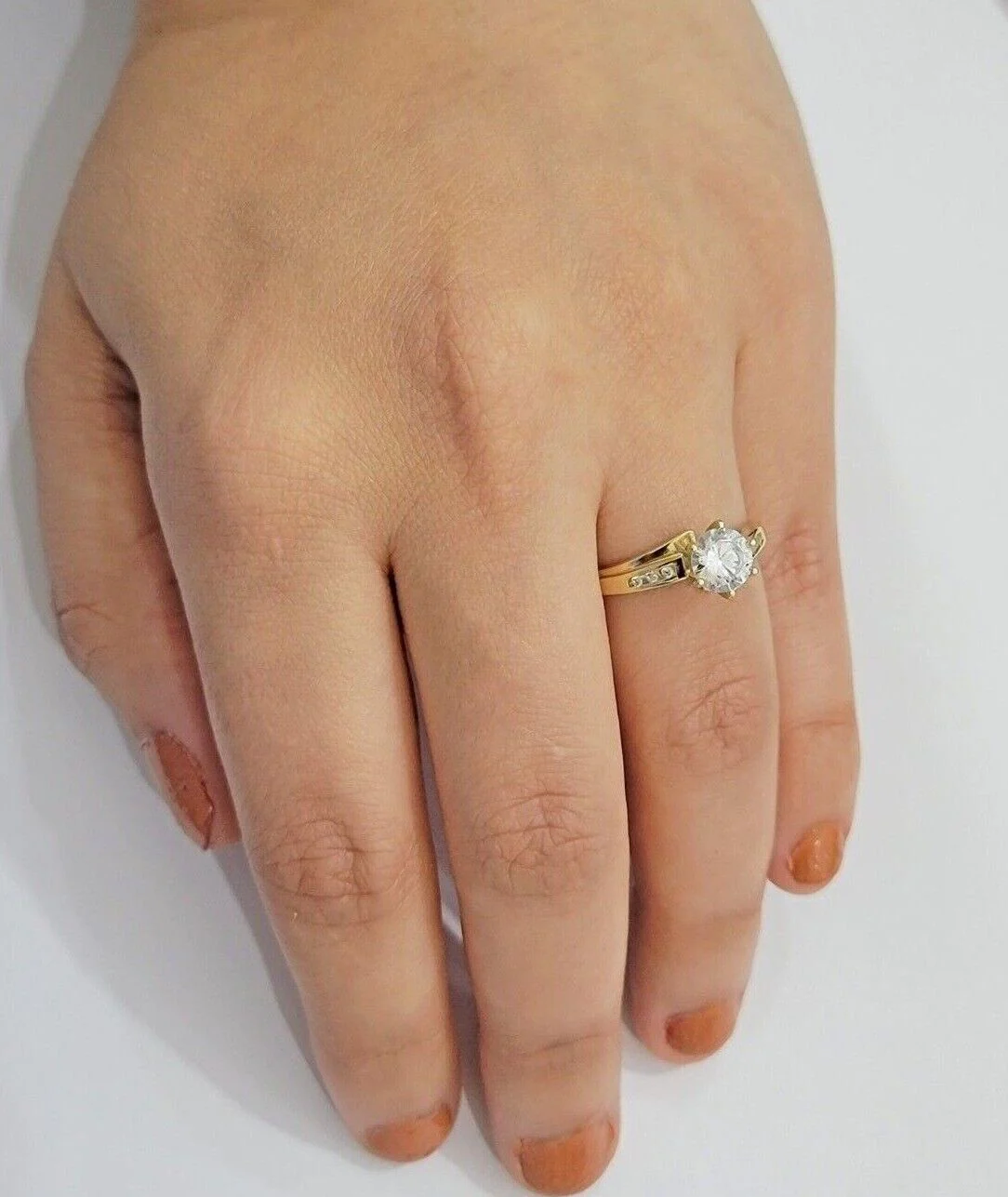 10k Yellow Gold Ladies Ring Wedding Band Engagement Round New Casual Style SALE Ring Sizes 6,7,8,9,10,11 & 12 - Image 4