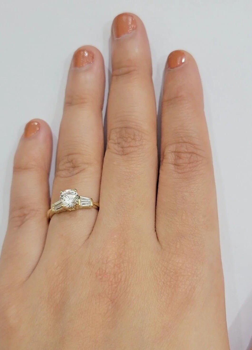 10k Yellow Gold Ladies Solitaire Ring For Womens Casual Band SALE Real Brand New - Image 6